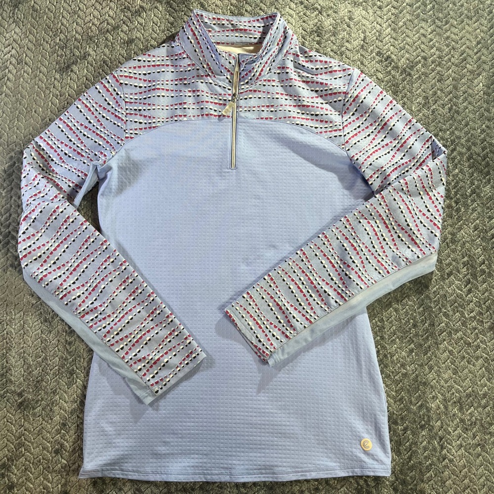 Bette & Court Womens Pullover 1/4 Zip Long Sleeve‎ Golf Athletic Shirt Size S